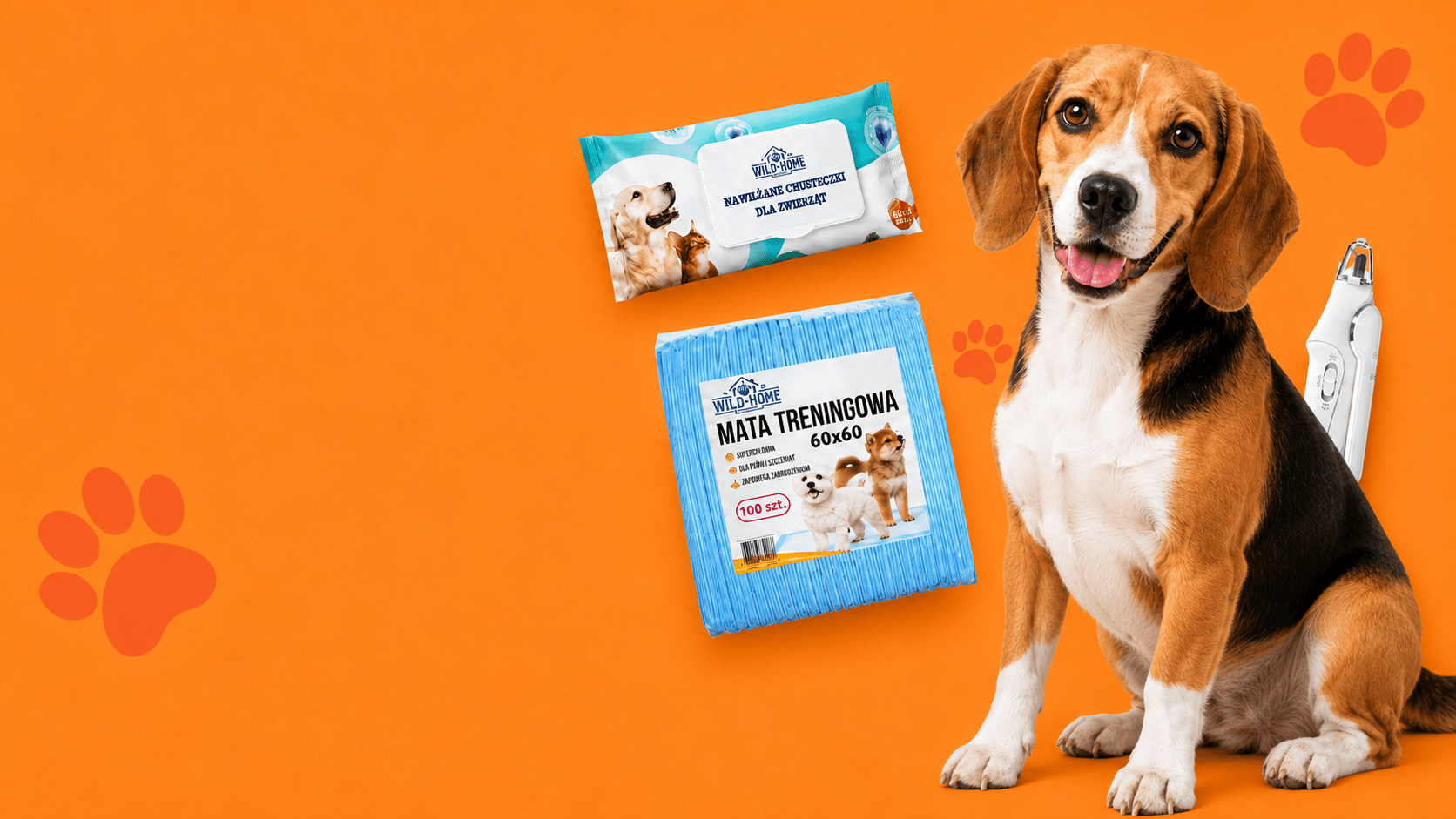 Pies oraz wybrane produkty dostępne w sklepie puptrim.pl