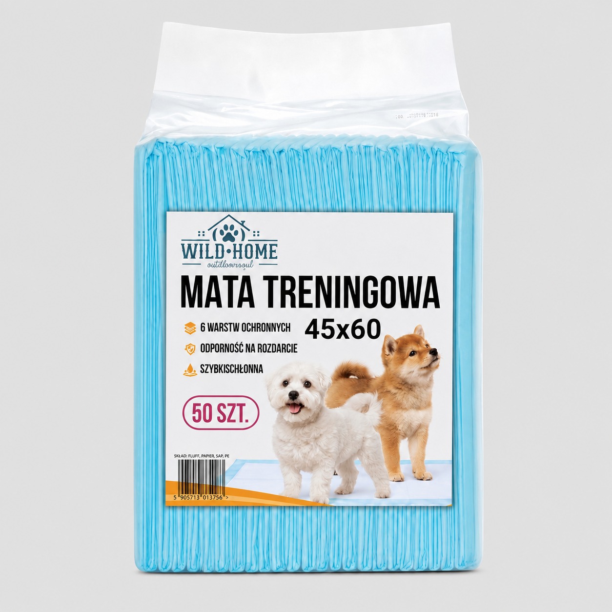 Maty treningowe WildHome DryStep 45 na 60 cm, 50 sztuk